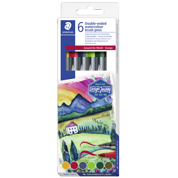 STAEDTLER Doppel-Fasermaler "Afrika", 6er Kartonetui