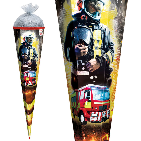 ROTH Schultüte "Feuerwehrmann", eckig, 850 mm, mit Effekt