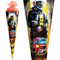 ROTH Schultüte "Feuerwehrmann", eckig, 850 mm, mit Effekt