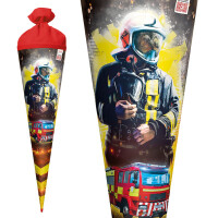 ROTH Schultüte "Feuerwehrmann", eckig, 850 mm, mit Effekt