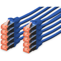 DIGITUS Patchkabel Kat. 6, S FTP, 0,5 m, blau, Set