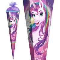 ROTH Schultüte "Einhornportrait, rund, 700 mm, Glitter