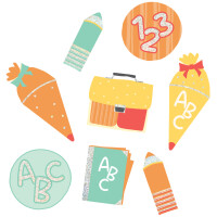 ROTH Streuschmuck "Einschulung", 60-teilig, mit...