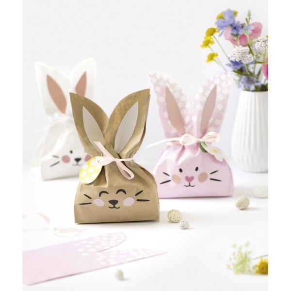 folia Papiertüten-Set "Häschen SWEET", farbig sortiert