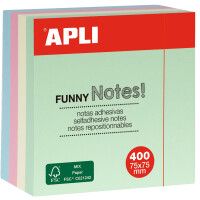 APLI Haftnotiz-Würfel "FUNNY Notes!", 75 x 75 mm, sortiert