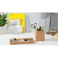 sigel Stifteschale Eyestyle, aus Bambus, hellblau dunkelgrau