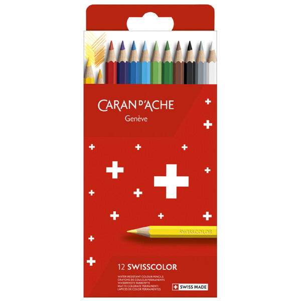 CARAN DACHE Buntstifte SWISSCOLOR, 12er Kartonetui
