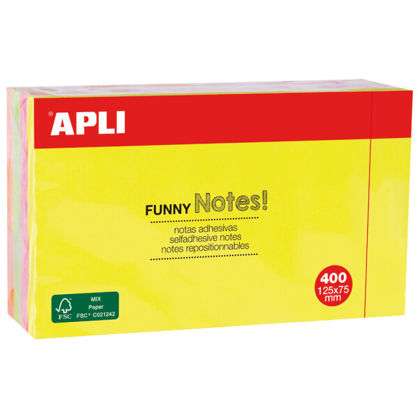 APLI Haftnotiz-Würfel "FUNNY Notes!", 75 x 75 mm, sortiert