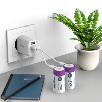 ANSMANN Li-Ion Akku Baby C mit USB-C Kupplung, 2er Karton
