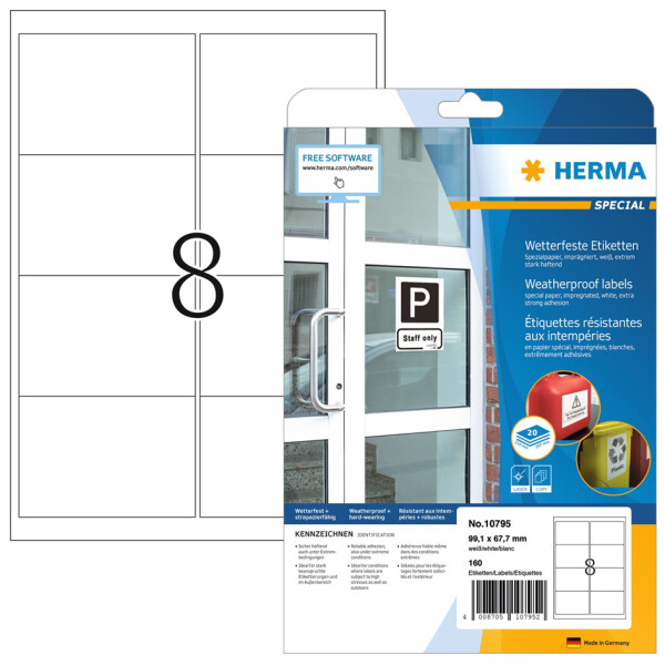 HERMA Wetterfeste Etiketten aus Spezialpapier, 105 x 148 mm