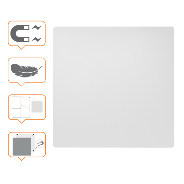nobo Weißwandtafel, Stahl, 450 x 450 mm, weiß