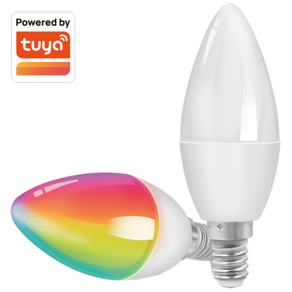 LogiLink Wi-Fi Smart LED-Lampe, Tuya kompatibel, E14, wei&szlig;