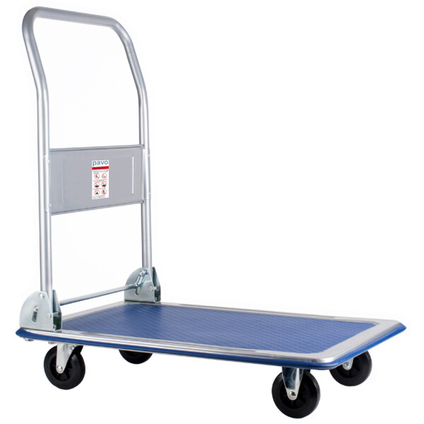 pavo Stahl-Plattformwagen, Tragkraft: 150 kg, schwarz blau