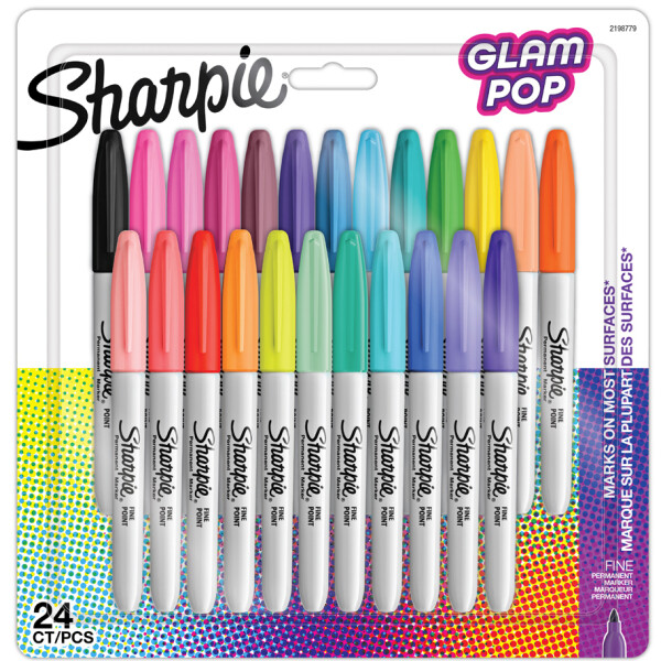 Sharpie Permanent-Marker FINE "Glam Pop", 24er Blister