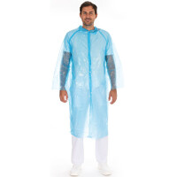 HYGOSTAR PE-Besucherkittel mit Druckknöpfen, blau