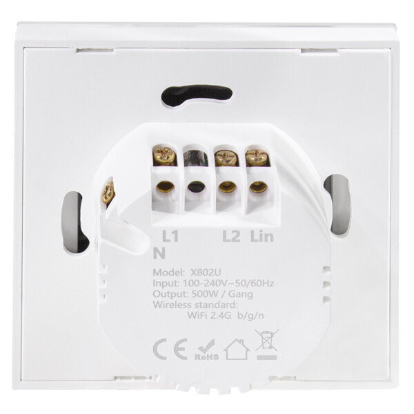 LogiLink Wi-Fi Smart Wandschalter, 2-fach, wei&szlig;