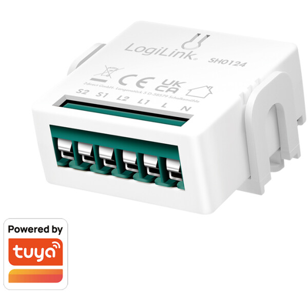 LogiLink Wi-Fi Smart 2-Kanal-Switch-Modul, Tuya kompatibel