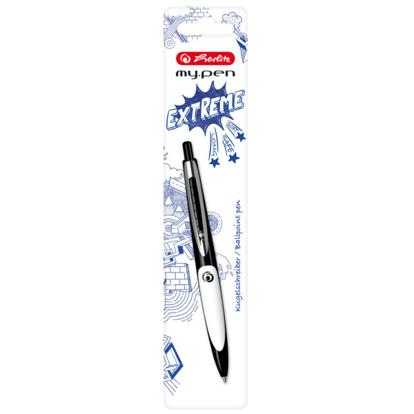 herlitz Druckkugelschreiber my.pen, blau weiß