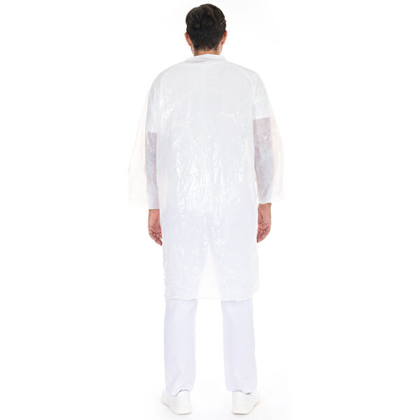 HYGOSTAR PE-Besucherkittel mit Druckknöpfen, weiß
