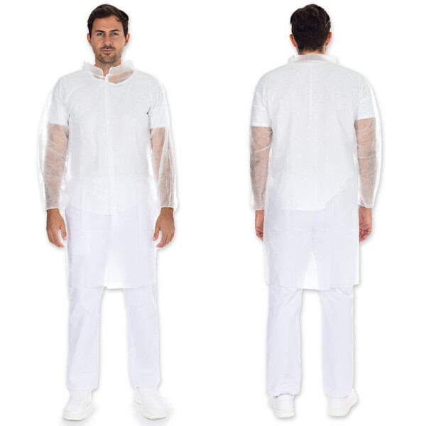 HYGONORM Besucherkittel Light mit Druckknöpfen, blau, XXL