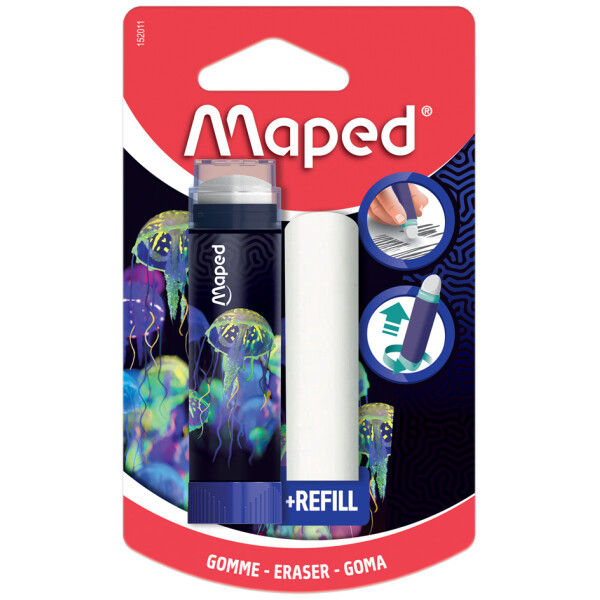Maped Deepsea Paradise Intrekbare Witte Gum - Met Navulling - Praktisch En Schoon
