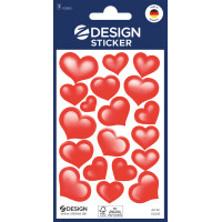 ZDesign CREATIVE Sticker "Herzen", beglimmert, rot