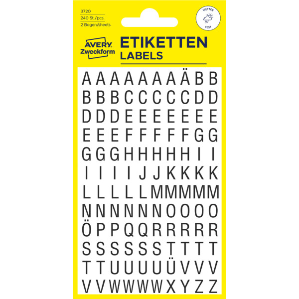 AVERY Zweckform Buchstaben-Etiketten, A-Z, schwarz