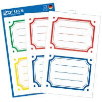 ZDesign SCHOOL Buchetiketten "Rahmen", farbig