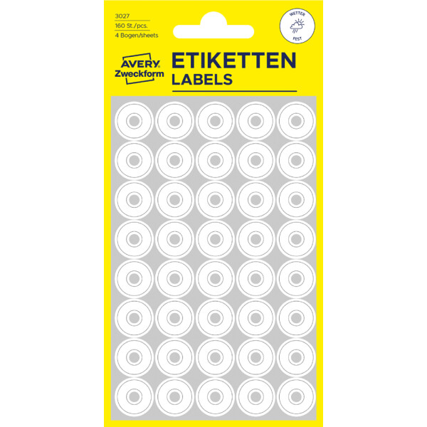 AVERY Zweckform Lochverstärkungsringe, 13 mm, weiß