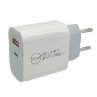 IWH USB-C-Ladegerät, 1x USB-A 1x USB-C, 30 Watt,...