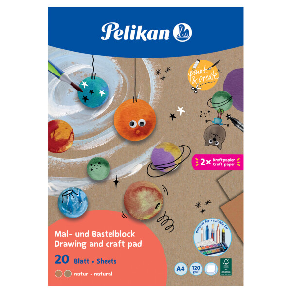 Pelikan Zeichen- und Bastelblock C4 20 Natur, DIN A4