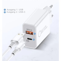 IWH USB-C-Ladegerät, 1x USB-A 1x USB-C, 30 Watt,...