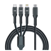 IWH 3-in-1 Ladekabel, USB-A-Lightning + Micro USB + USB-C