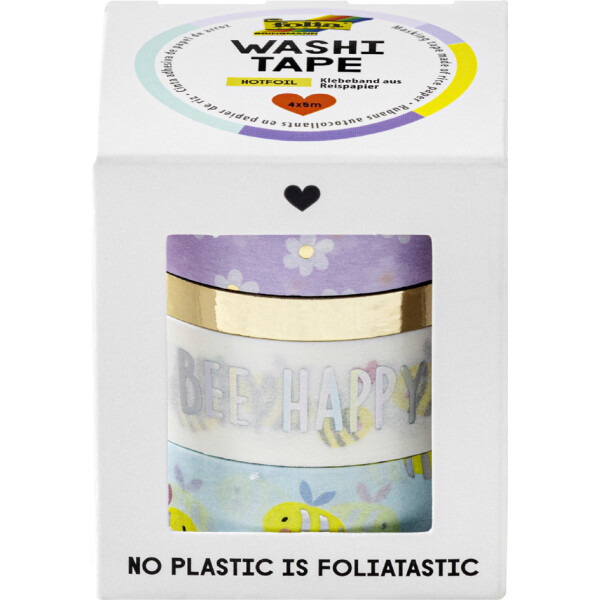 folia Deko-Klebeband Washi-Tape "HOTFOIL SUNNYSIDE", 4er
