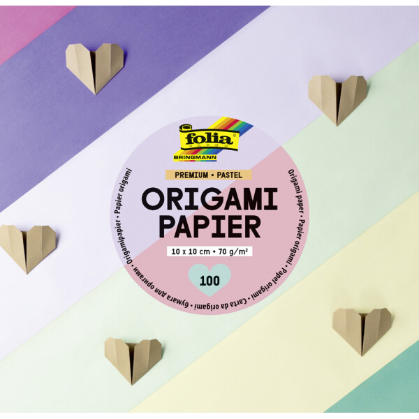 folia Origami-Faltblätter PREMIUM PASTELL, 100 x 100 mm
