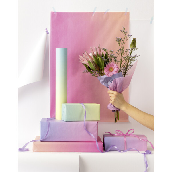 folia Seidenpapier, 500 x 700 mm, 20 g qm, Regenbogenverlauf