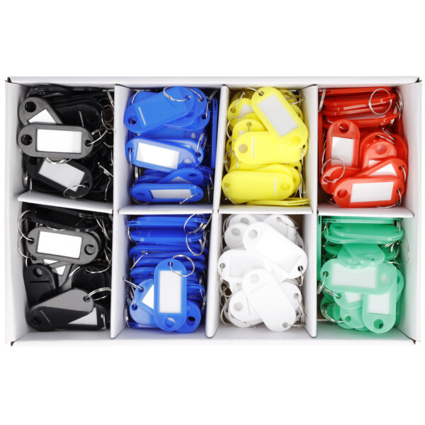WESTCOTT Schlüsselanhänger mit Ring, schwarz, 100er Pack