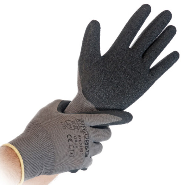 HYGOSTAR Feinstrickhandschuh Skill, grau schwarz, S