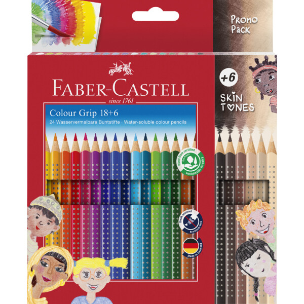 FABER-CASTELL Dreikant-Buntstifte Colour GRIP, Promoetui