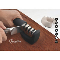 Linden Berg Messerschärfer, 4 Stufen, schwarz