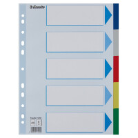 Esselte Kunststoff-Register, blanko, A4, PP, 6-teilig