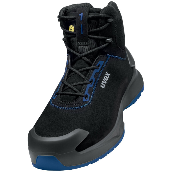 uvex 1 x-craft Schnürstiefel S2, schwarz blau, Größe 39
