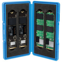 LogiLink Schutzbox für 4x M.2 NGFF NVMe SSDs, blau