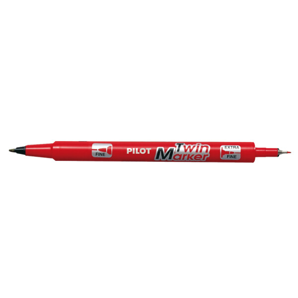 PILOT Permanent-Marker Twin Marker, extra fein, rot