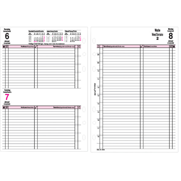 bind Ersatzkalender 2026 für Terminplaner A5 Modell 15501
