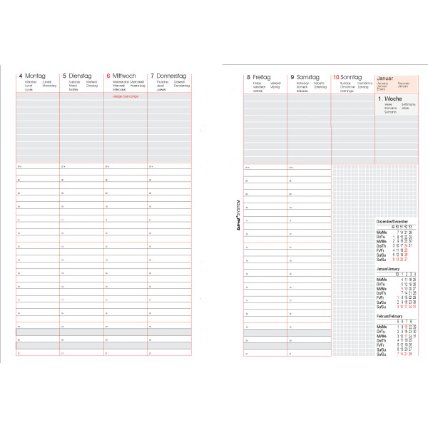 bind Ersatzkalender 2026 für Terminplaner A5 Modell 15501