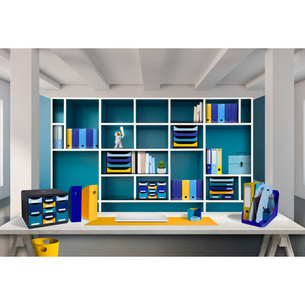 EXACOMPTA Schubladenbox BIG-BOX Bee Blue, 4 Schübe