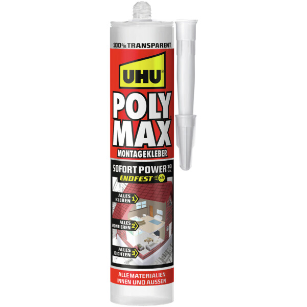 UHU Montagekleber POLYMAX SOFORT POWER ENDFEST TRANSPARENT