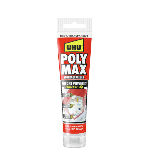 UHU Montagekleber POLYMAX SOFORT POWER ENDFEST TRANSPARENT