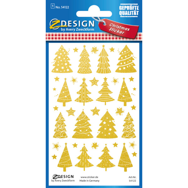 AVERY Zweckform ZDesign Weihnachts-Sticker "Sterne", gold